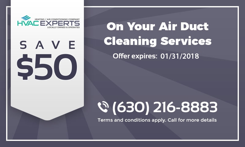 A coupon that gives $50 discount on duct cleaning services